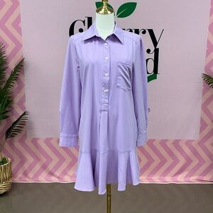 Tuckernuck Lilac Button-Front Shirt Dress